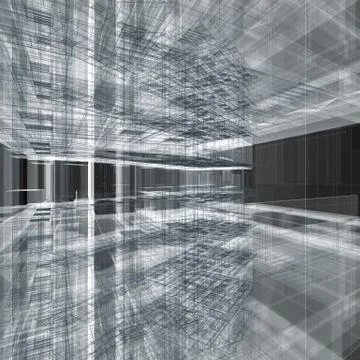 Office building inside 3d rendering Ilustración de archivo