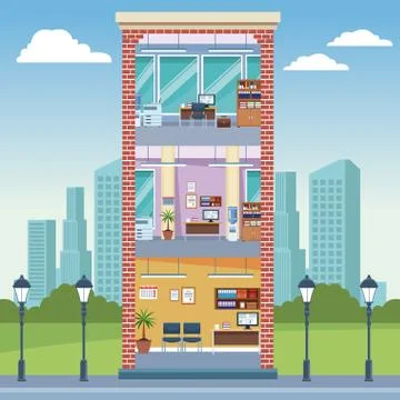 Office building interior 스톡 일러스트