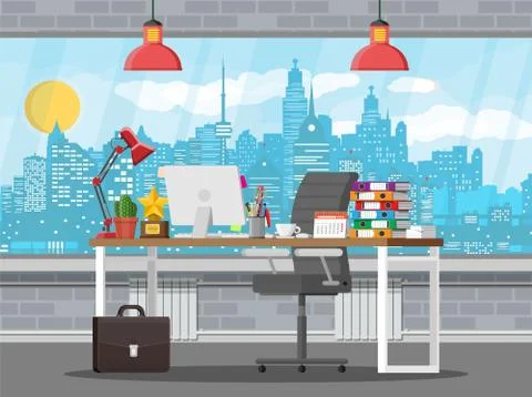 Office building interior. Stock Illustration
