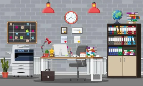 Office building interior. Stock Illustration