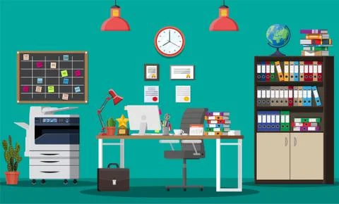 Office building interior. Illustrazione stock