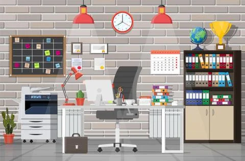 Office building interior Stock Illustration