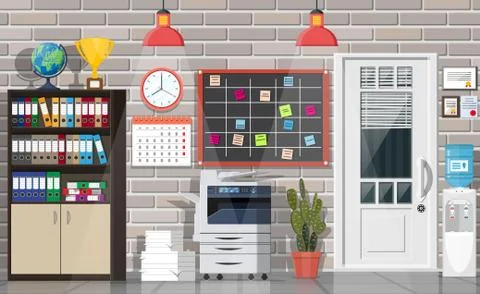 Office building interior Stock Illustration