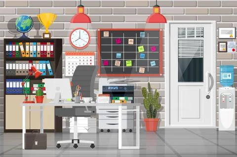 Office building interior Stock Illustration