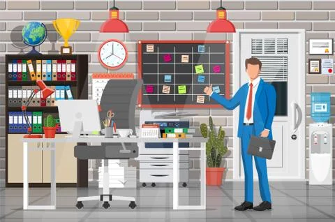 Office building interior. Illustrazione stock