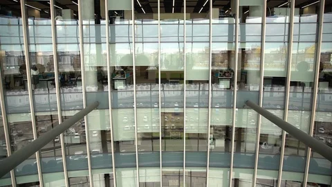 Office Building Interior - Looking at the offices 스톡 동영상 116337041