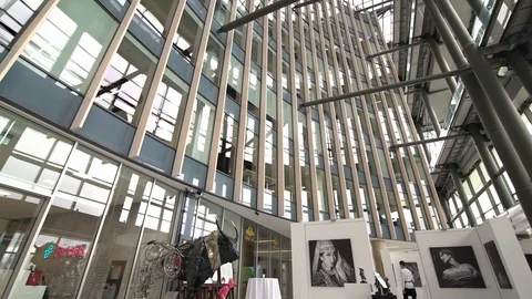 Office Building Interior, Man Playing Piano In Hall Stock-Footage 116346907