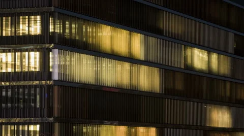 Office Building Lights Time Lapse Stock Footage 45520882
