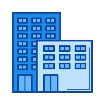 Office building line icon. Stock Illustration