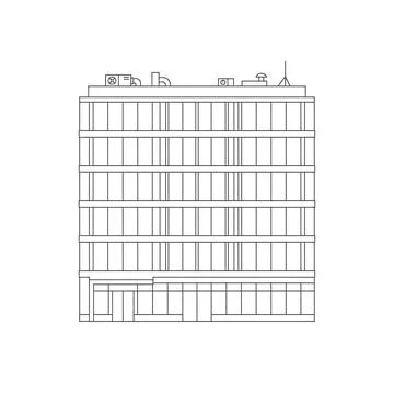 Office Building Line Icon Ilustración de archivo