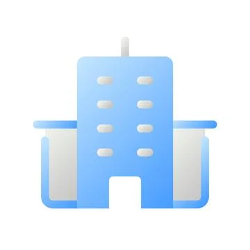 Office building location flat gradient two-color ui icon Stock Illustration