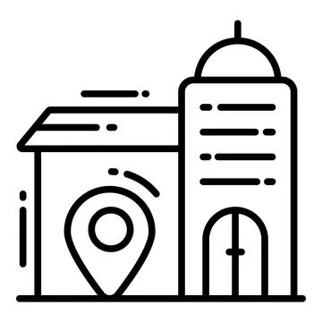 Office building location vector in modern style, easy to use icon Ilustración de archivo