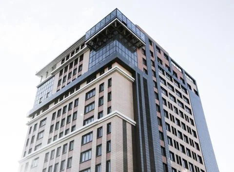 Office building, multi-storey building. Building against the blue sky with Foto stock
