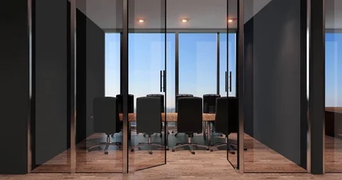 Office building in a new residential area. 3d rendering. Stock Footage