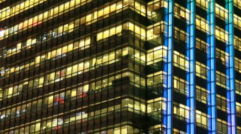 Office building at night Stock Footage 723991