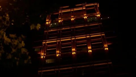 Office building night Stock Footage 77049466