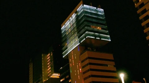 Office Building At Night Stock Footage 127093533