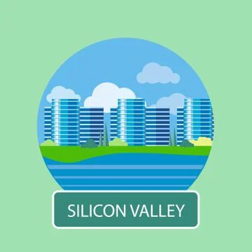Office building in Silicon Valley Stock Illustration
