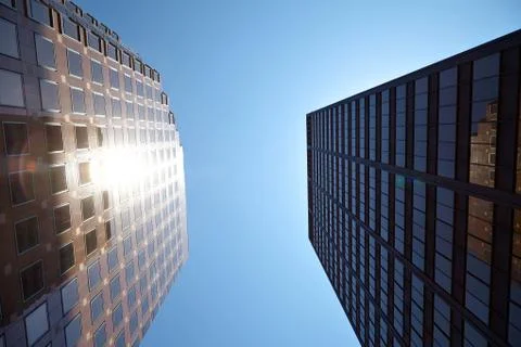 Office building on sky background. Stock Photos