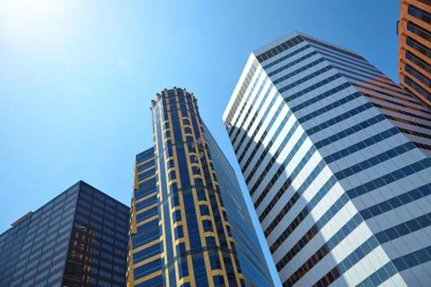 Office building on sky background. Stock Photos