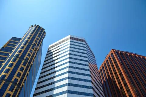 Office building on sky background. Stock Photos