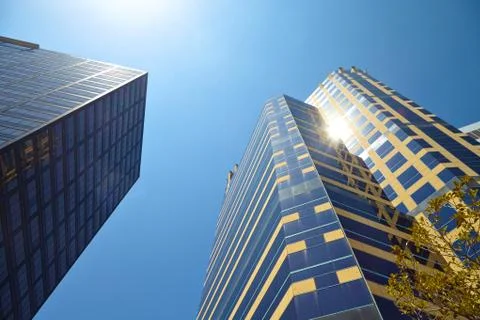 Office building on sky background. Stock Photos