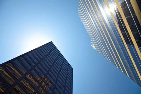 Office building on sky background. Stock Photos