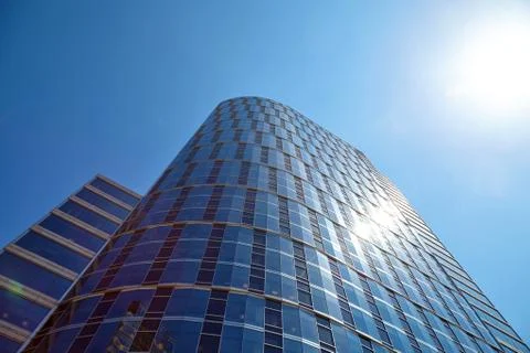 Office building on sky background. Stock Photos