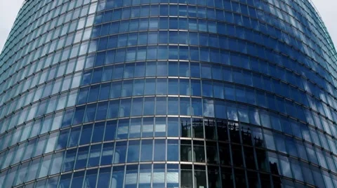 Office building with sky reflections, time-lapse Stock Footage 8834752