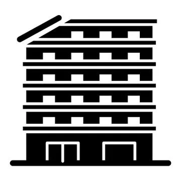 Office building solid icon. Architecture vector illustration isolated on white Ilustración de archivo