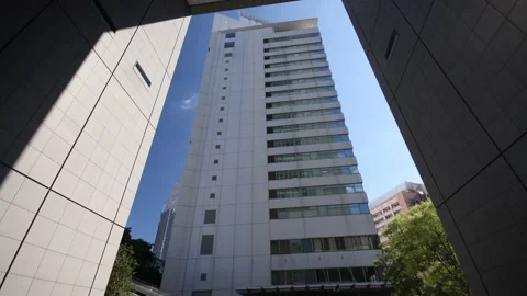 Office building stands alone in Tokyo. Dolly move. Stock Footage 220099013