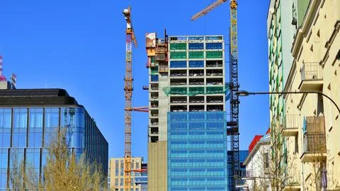 Office building The Studio under construction. Stock Photos