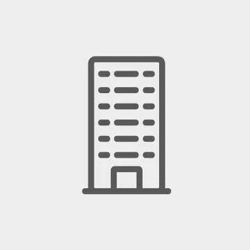 Office building thin line icon Ilustración de archivo