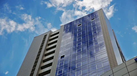 Office Building With Timelapse Clouds 2 Stock Footage 29176469
