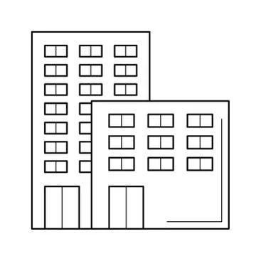 Office building vector line icon. Ilustración de archivo