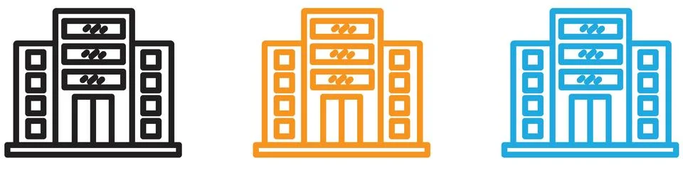 Office building vector logo set collection for web app ui Stock Illustration