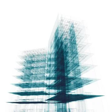 Office building on white 3d rendering Stock Illustration