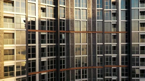 Office building windows and aerial views of skyscraper Stock Footage 197014922