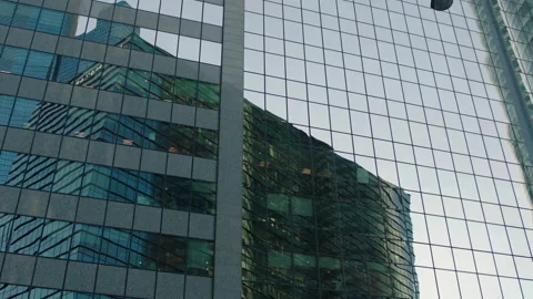 Office building windows and bottom view of skyscraper Stock Footage 239226853