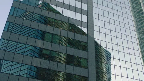Office building windows and bottom view of skyscraper Stock Footage 239226922