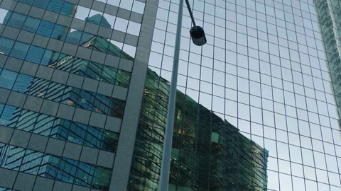 Office building windows and bottom view of skyscraper Stock Footage 239227341