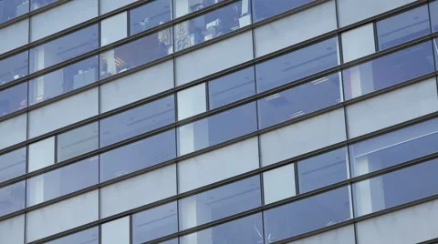 Office building windows, exterior view, panning Stock Footage 48856021
