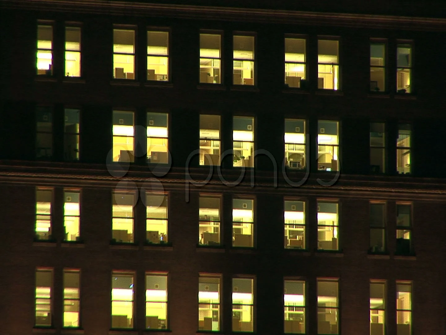Office building windows at night ~ Hi Res Video #66076