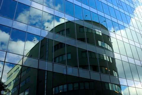 Office building windows reflections Stock Photos