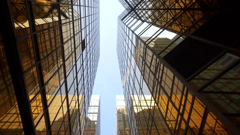 Office Building Windows View Of Skyscraper With Many Corporate Offices Of Stock Footage 150197712