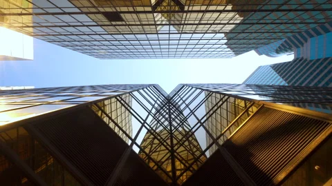 Office Building Windows View Of Skyscraper With Many Corporate Offices Of Video stock 151506667