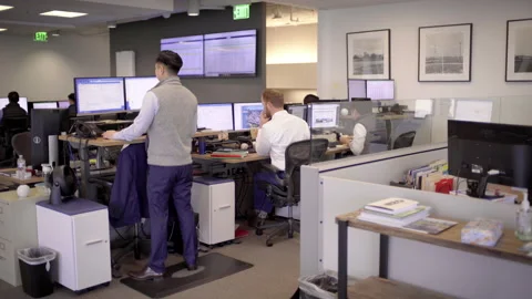 Office Building Workers 4K 24FPS Stock Footage 137764223