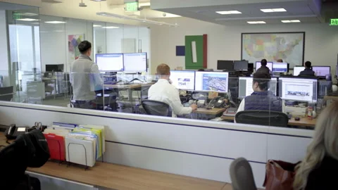 Office Building Workers 4K 24FPS Stock Footage 137764251