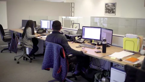 Office Building Workers 4K 24FPS Stock Footage 137764328
