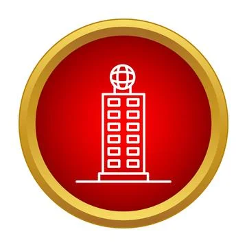 Office building with world globe symbol for global business Ilustración de archivo
